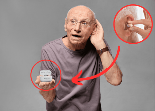 Senior man holding his pair of Atom Pro 2s